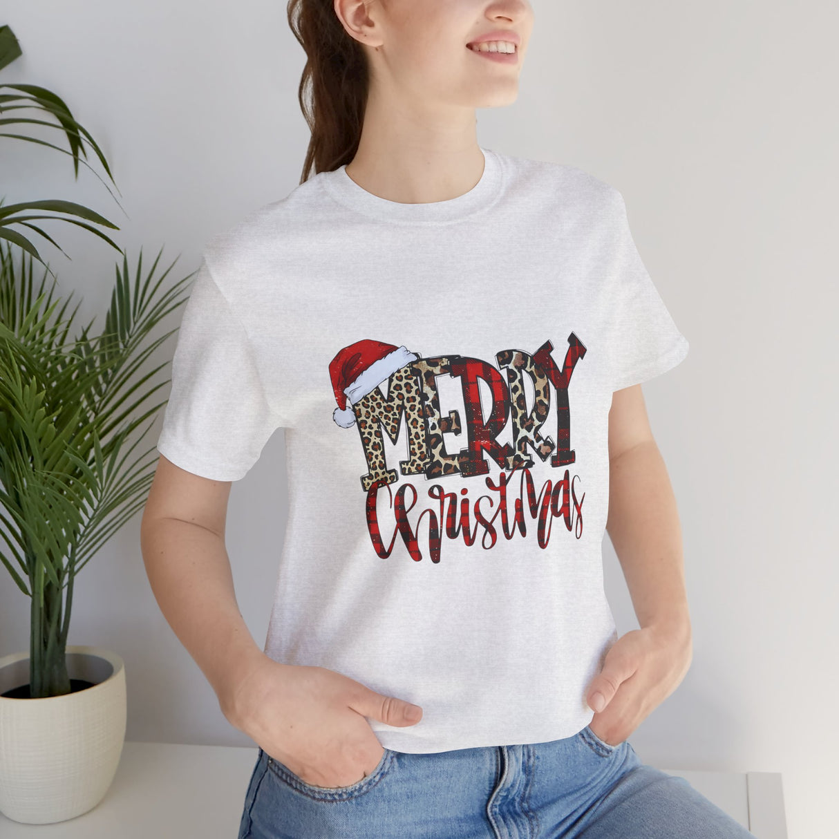Merry Christmas Leopard Print Tee