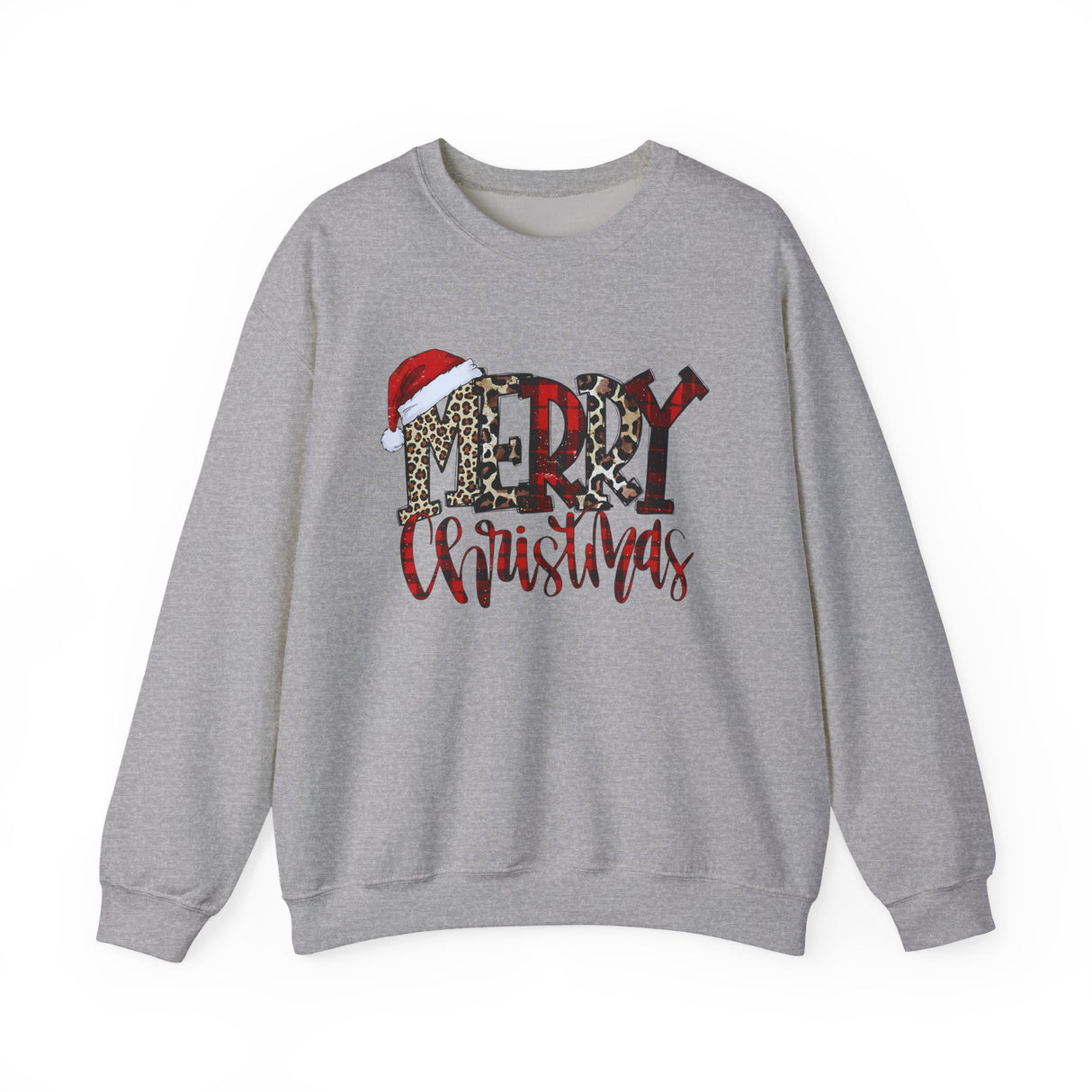 Merry Christmas Script with Santa Hat Sweatshirt