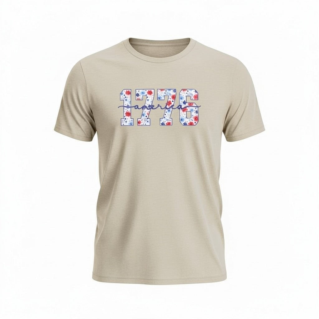 1776 America floral T-SHIRT Bella Canvas
