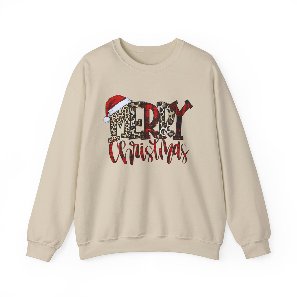 Merry Christmas Script with Santa Hat Sweatshirt