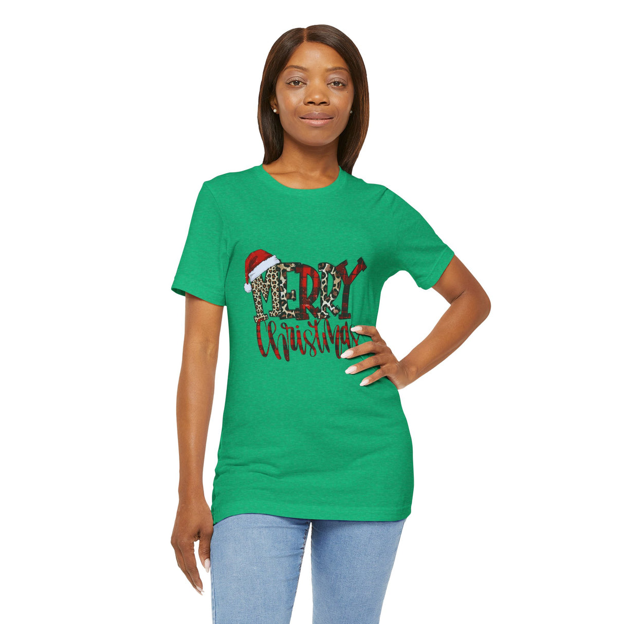 Merry Christmas Leopard Print Tee