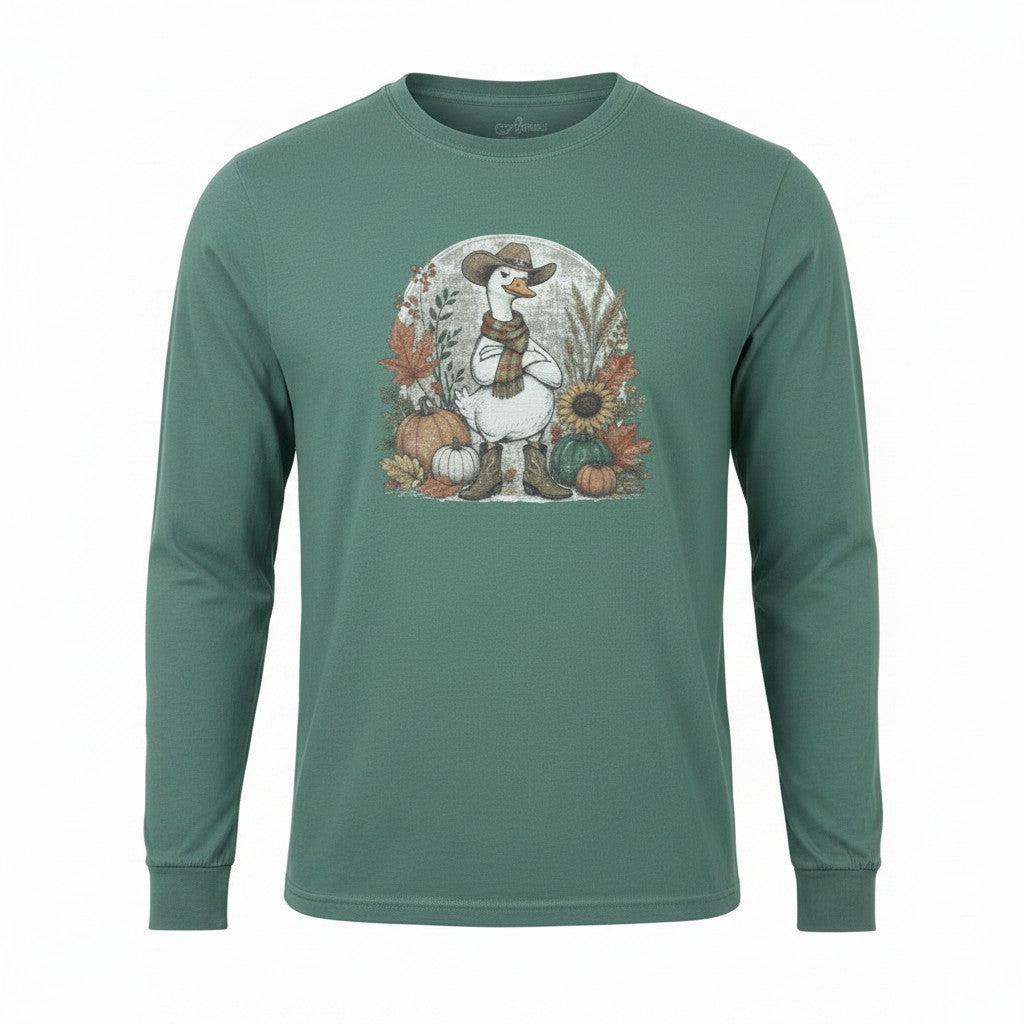 Fall Goose Comfort Colors Adult Long Sleeve T-Shirt