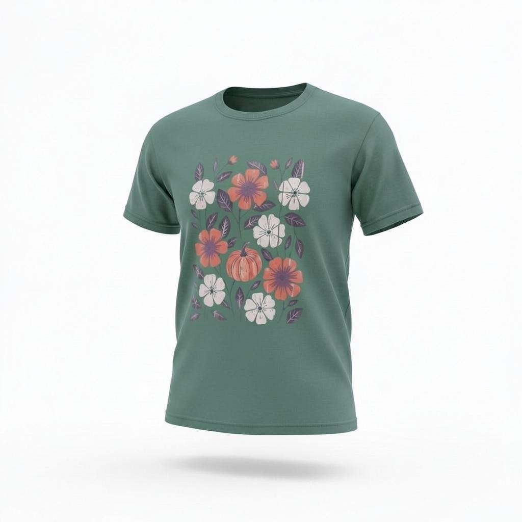 Fall Floral Comfort Colors Adult T-Shirt