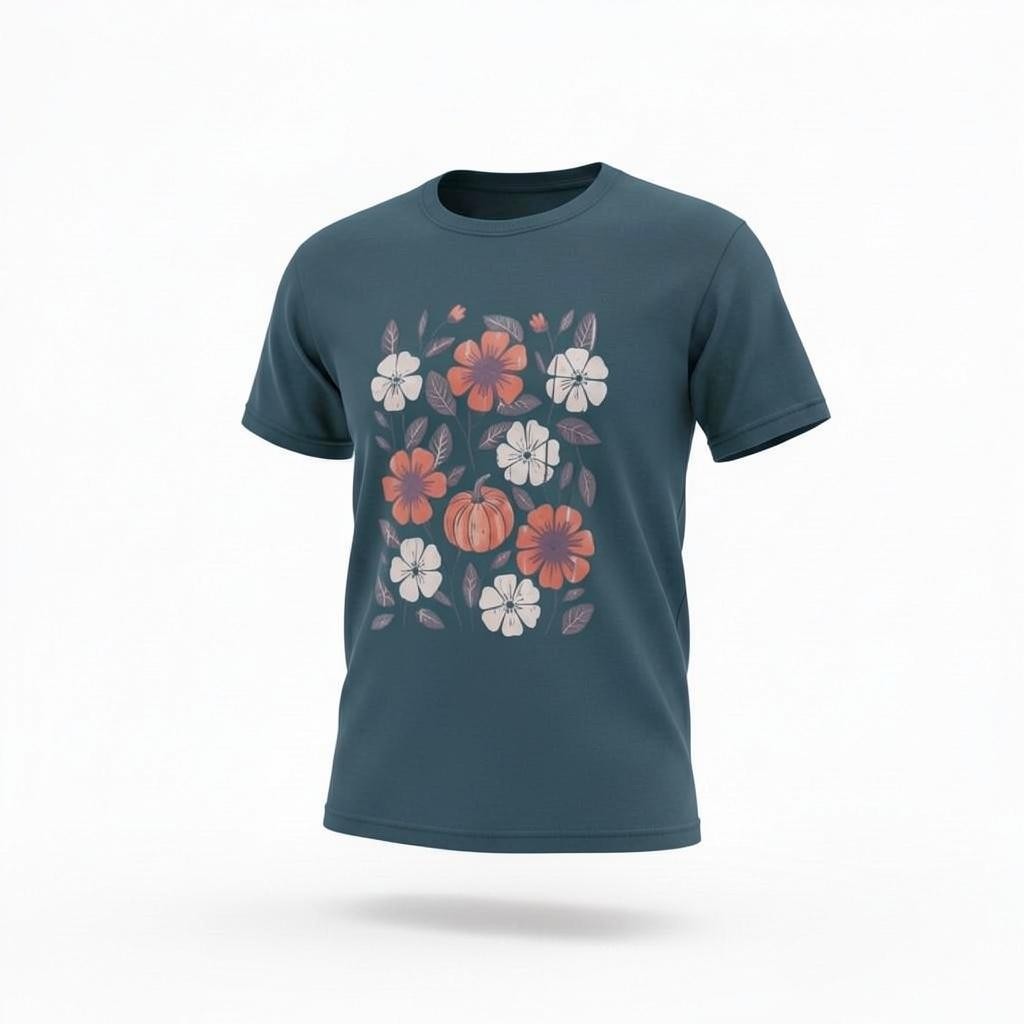 Fall Floral Comfort Colors Adult T-Shirt