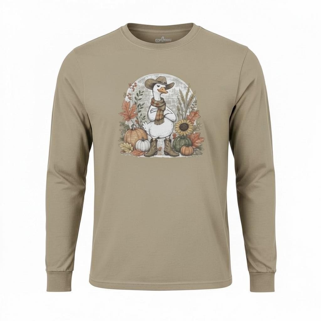Fall Goose Comfort Colors Adult Long Sleeve T-Shirt