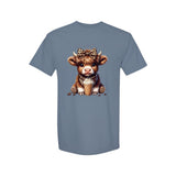 Cute Highland Cow With Coffee Graphic Tee - Comfort Colors