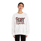 Merry Christmas Script with Santa Hat Sweatshirt