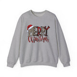 Merry Christmas Script with Santa Hat Sweatshirt