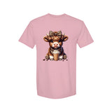 Cute Highland Cow With Coffee Graphic Tee - Comfort Colors
