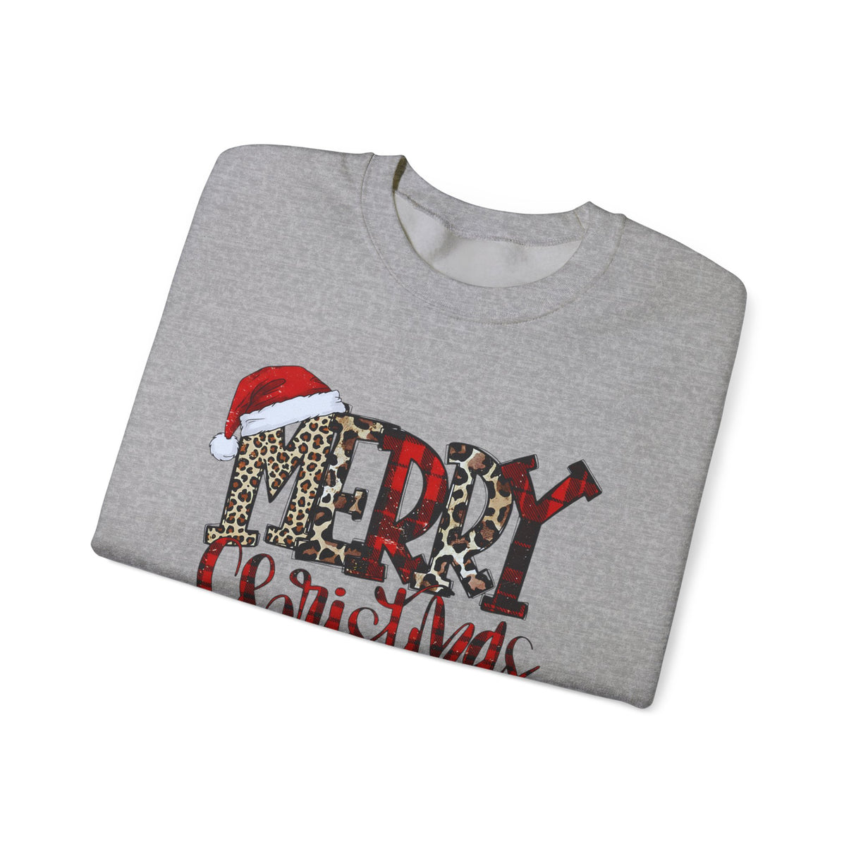 Merry Christmas Script with Santa Hat Sweatshirt