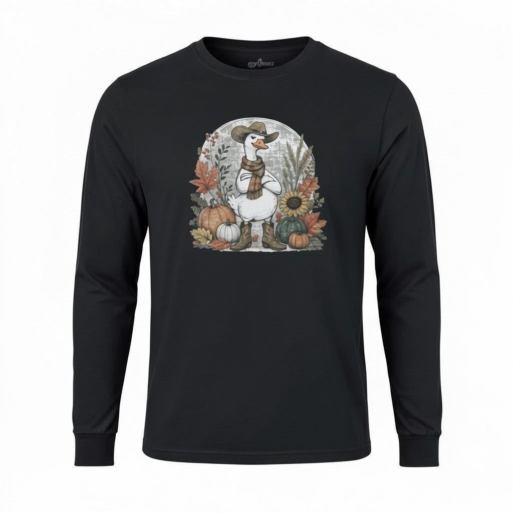 Fall Goose Comfort Colors Adult Long Sleeve T-Shirt