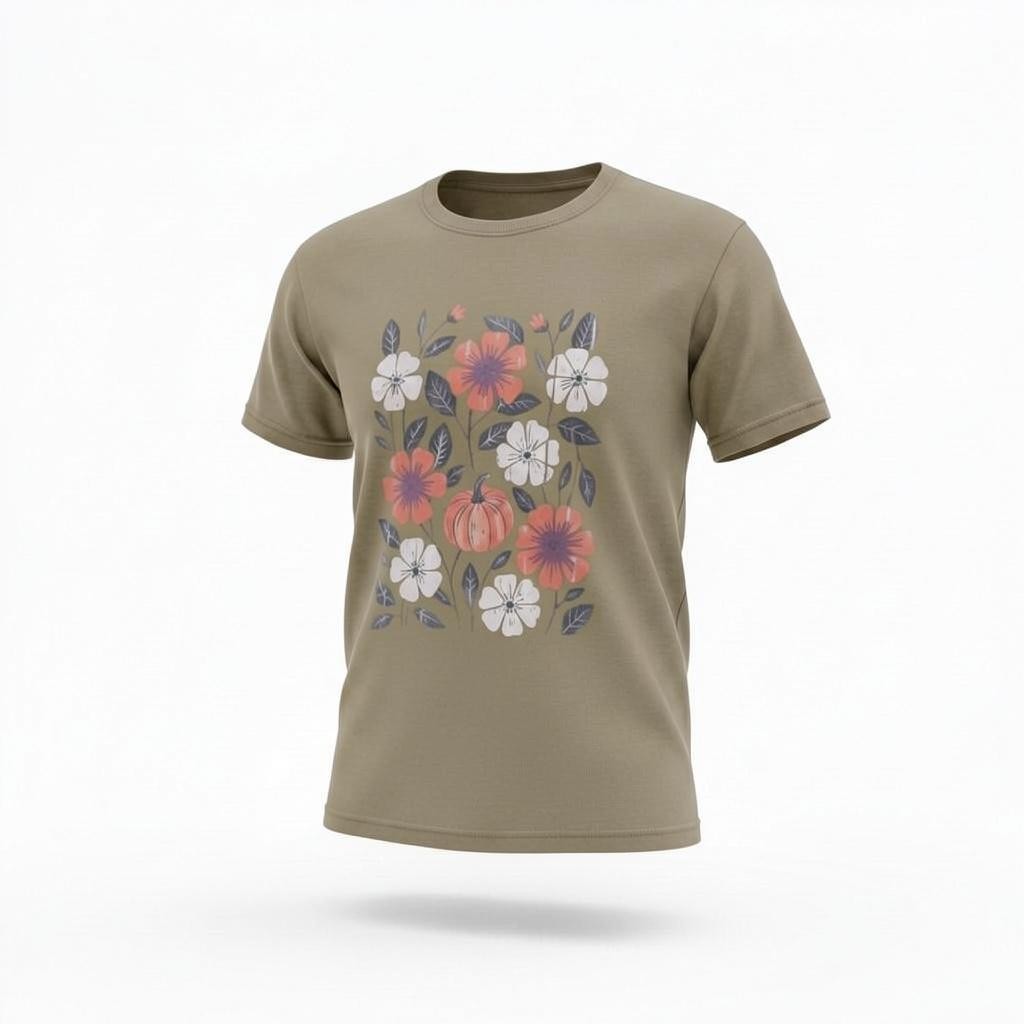 Fall Floral Comfort Colors Adult T-Shirt