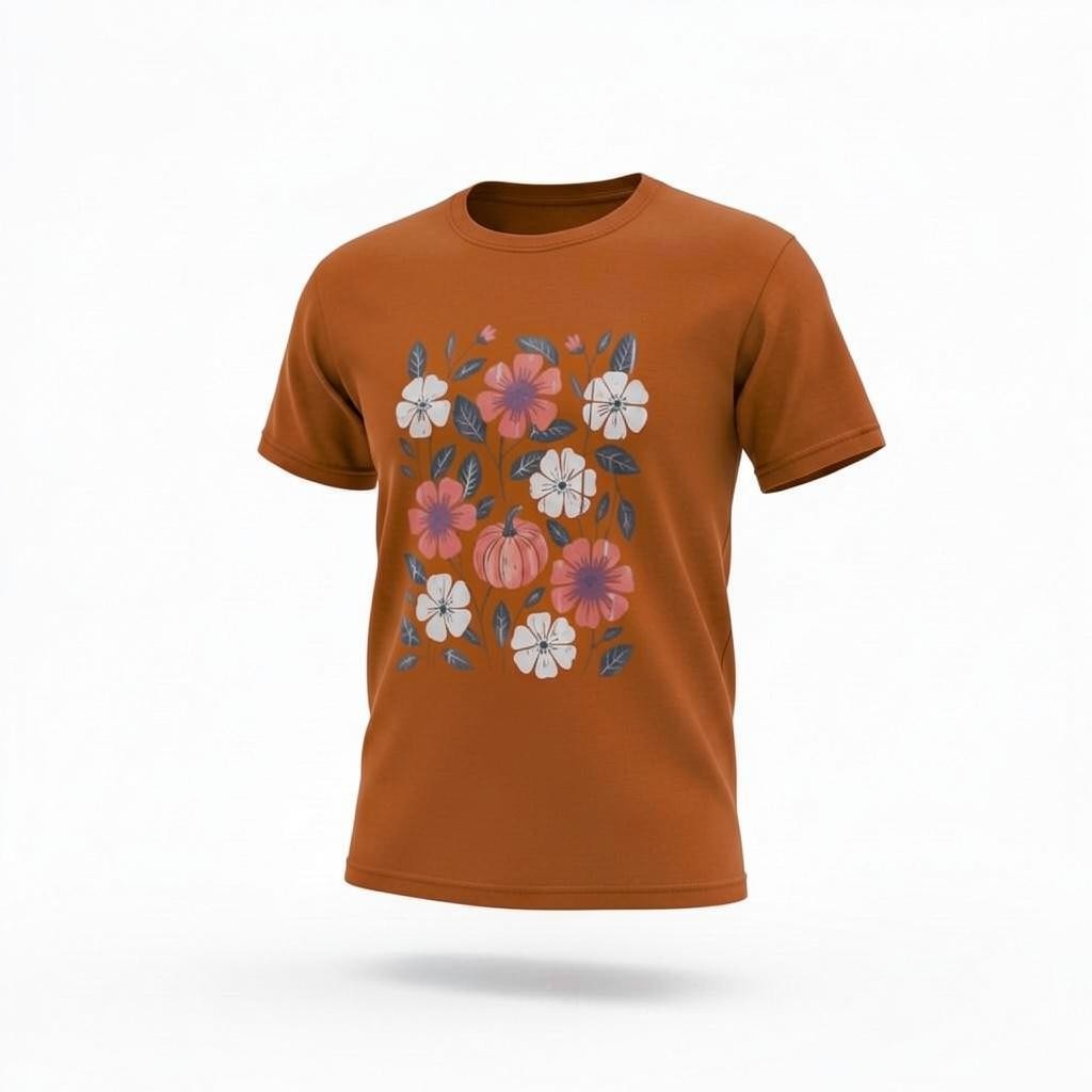 Fall Floral Comfort Colors Adult T-Shirt