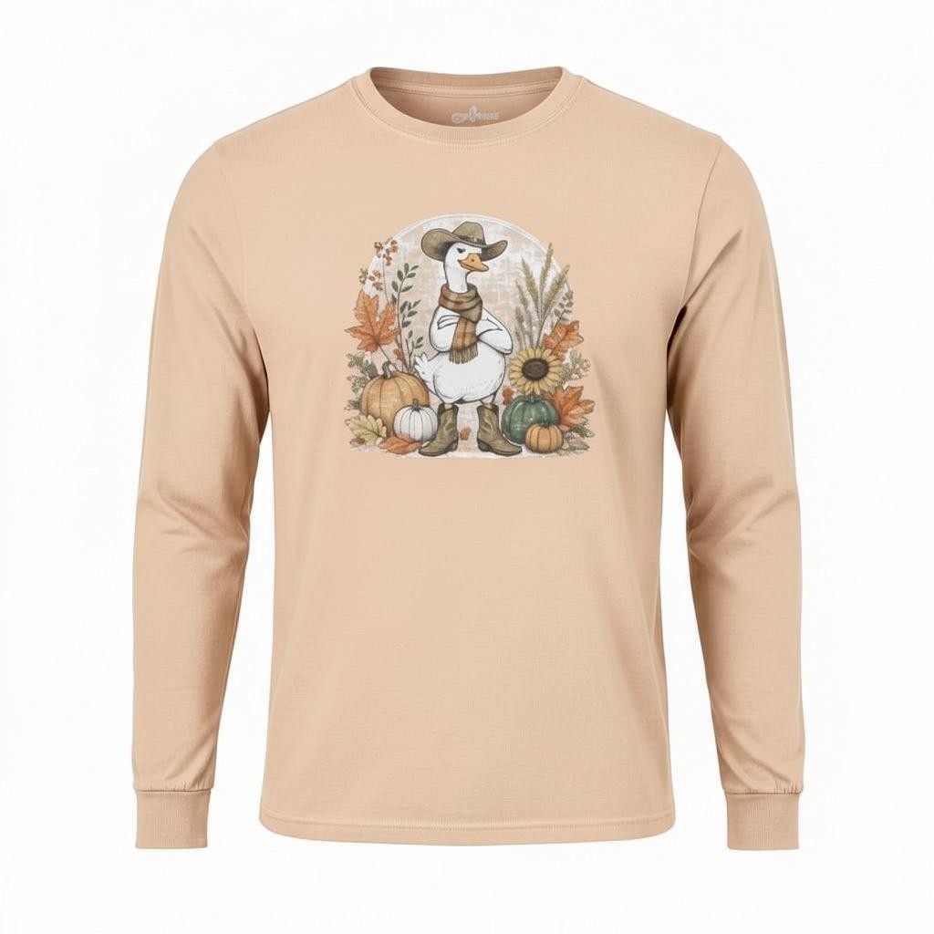 Fall Goose Comfort Colors Adult Long Sleeve T-Shirt