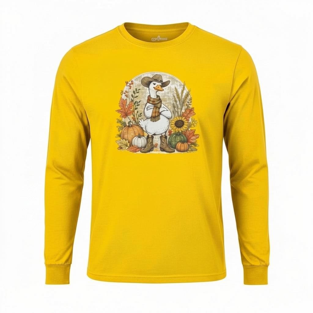 Fall Goose Comfort Colors Adult Long Sleeve T-Shirt