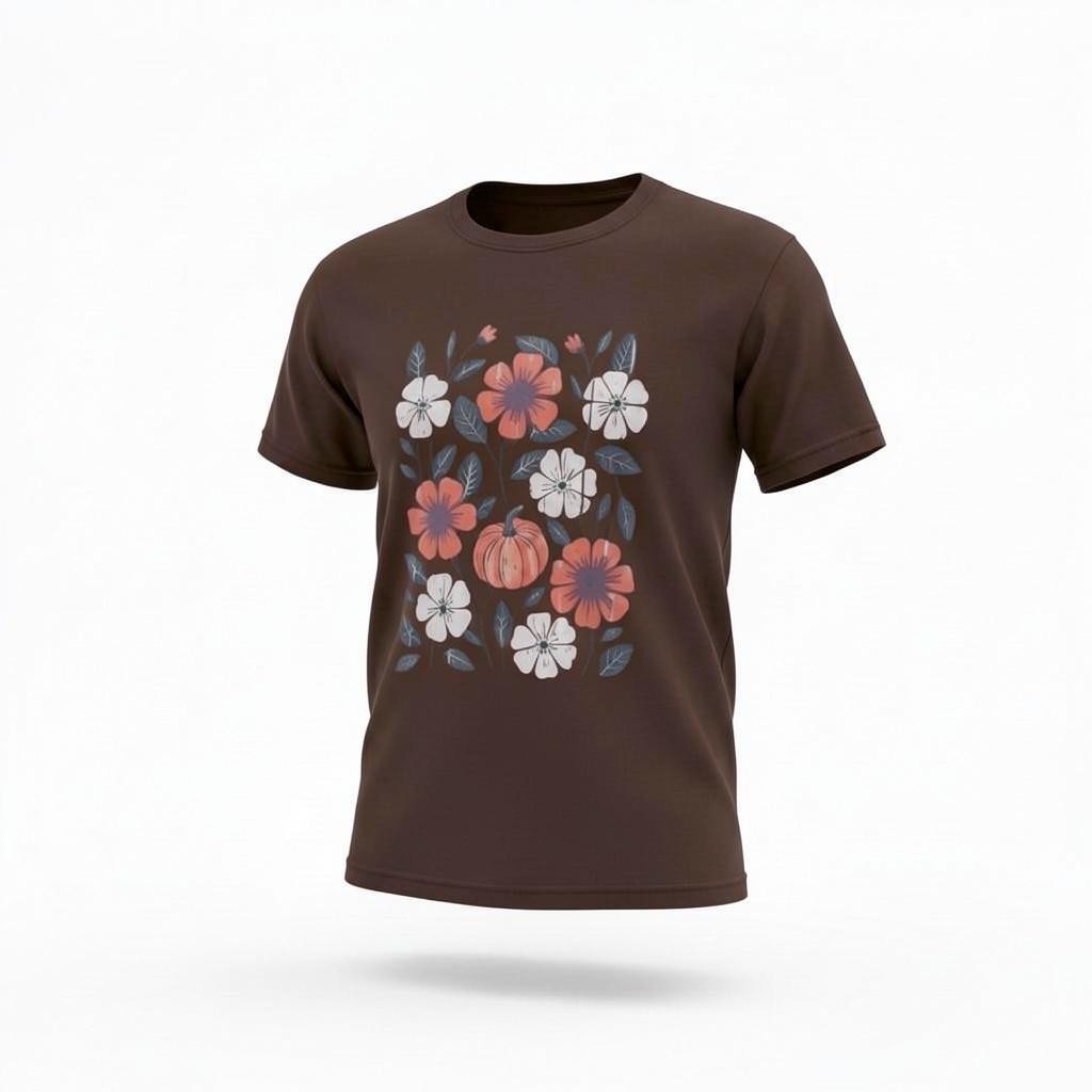Fall Floral Comfort Colors Adult T-Shirt
