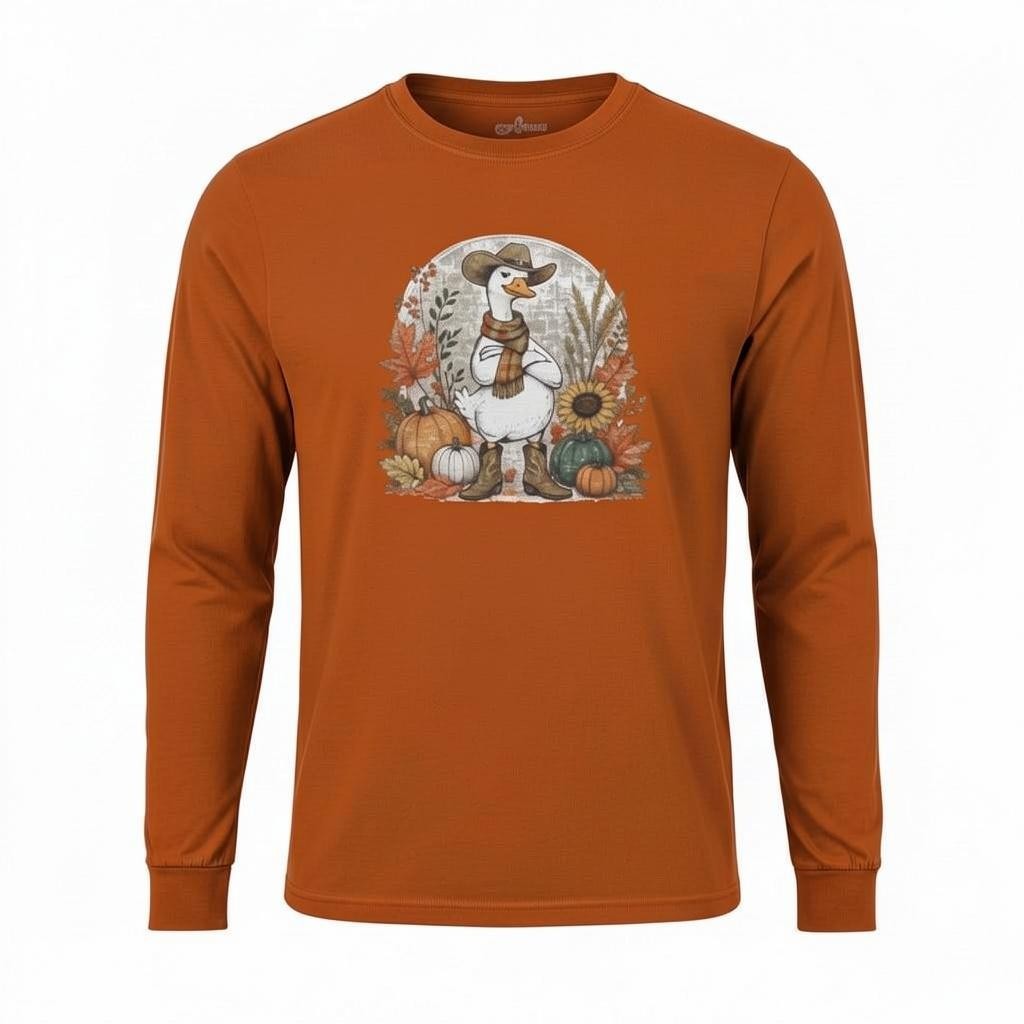 Fall Goose Comfort Colors Adult Long Sleeve T-Shirt